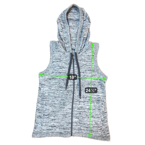 Athleta Blissful Balance Open Back Zip Up Hoodie Vest Gray Size Small Athleisure - Picture 6 of 10